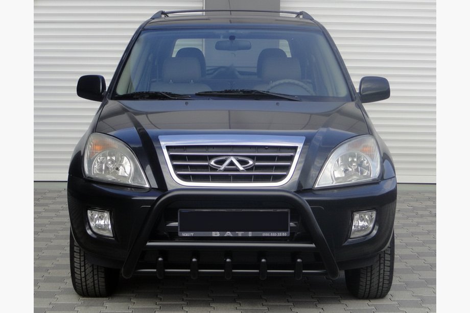 Chery Tiggo 1 2005-2016 рр. Кенгурятник WT003 Black (нерж) Image