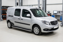 Mercedes Citan 2013-2021 рр. Бокові пороги Maydos V1 (2 шт., алюміній ↗ нерж) фото 1