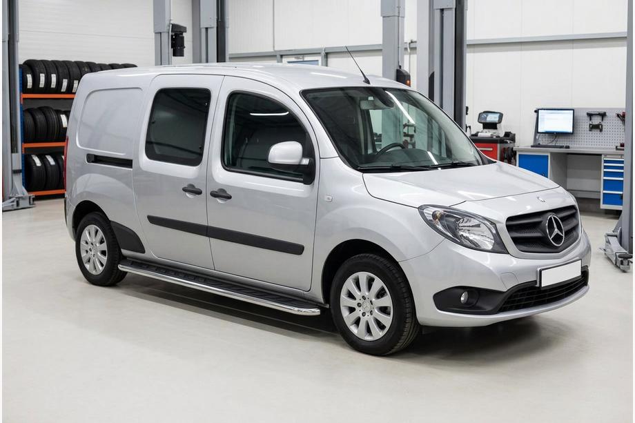 Mercedes Citan 2013-2021 рр. Бокові пороги Maydos V1 (2 шт., алюміній ↗ нерж) Image