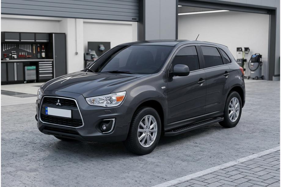 Mitsubishi ASX 2010-2023 рр. Бокові пороги Allmond Black (2 шт., Алюміній) Image