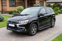Mitsubishi ASX 2010-2023 рр. Бокові пороги Bosphorus Black (2 шт., Алюміній) фото 1