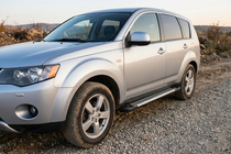 Mitsubishi Outlander 2006-2012 рр. Бокові пороги Line (2 шт., Алюміній) фото 1