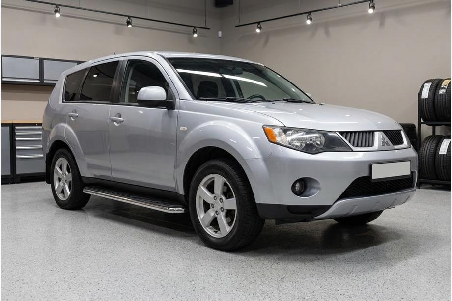 Mitsubishi Outlander 2006-2012 рр. Бокові пороги Maydos V1 (2 шт., Алюміній ↗ нерж) Image