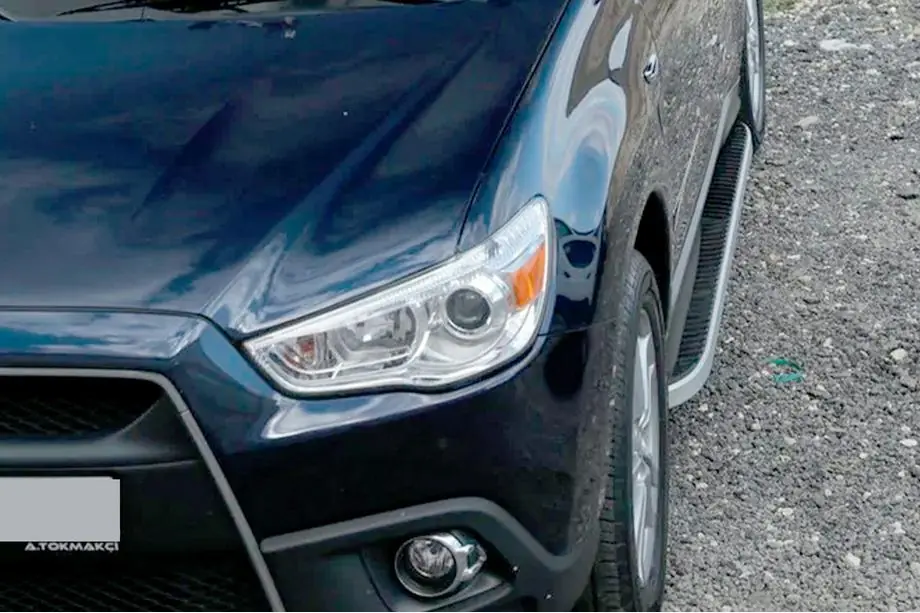 Mitsubishi Outlander 2006-2012 рр. Бокові пороги Tayga Grey (2 шт., алюміній) Фото 10