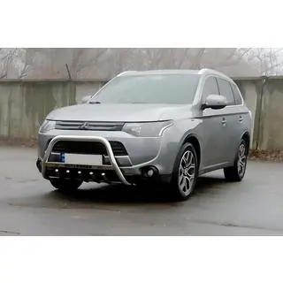 Кенгурятник WT004 (нерж.) Mitsubishi Outlander 2012-2021 рр. фото 2