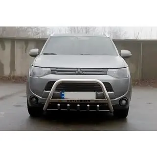 Кенгурятник WT004 (нерж.) Mitsubishi Outlander 2012-2021 рр. фото 3