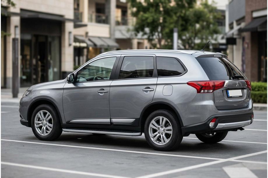 Mitsubishi Outlander 2012-2021 рр. Бокові пороги Tayga Grey (2 шт., Алюміній) Фото 1