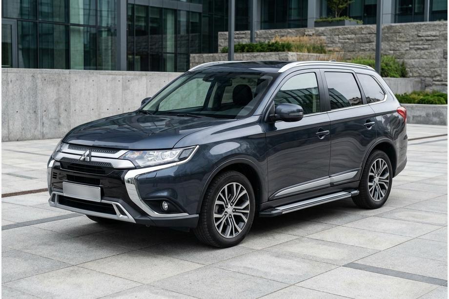 Mitsubishi Outlander 2012-2021 рр. Бокові пороги Rainbow (2 шт., Алюміній) Image