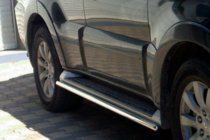 Mitsubishi Pajero Wagon IV 2006-2021 рр. Бічні труби (2 шт., нерж.) фото 1