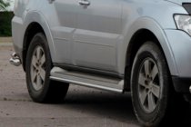 Mitsubishi Pajero Wagon IV 2006-2021 рр. Бічні труби (2 шт., нерж.) фото 4