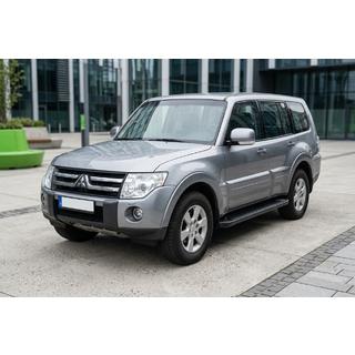 Бокові пороги Allmond Black (2 шт., Алюміній) Mitsubishi Pajero Wagon IV 2006-2021 рр. фото 1