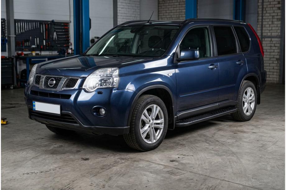 Nissan X-trail T31 2007-2014 рр. Бокові пороги Bosphorus Black (2 шт., Алюміній) Image