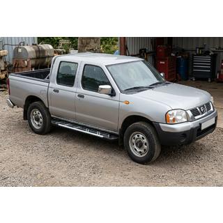 Бокові пороги Sunrise (2 шт., Алюміній) Nissan NP300 1999-2015 рр. фото 1