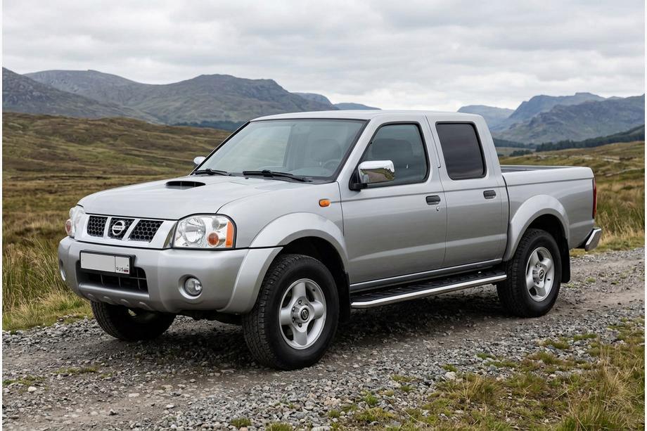 Nissan NP300 1999-2015 рр. Бокові пороги Maydos V1 (2 шт., Алюміній ↗ нерж) Image
