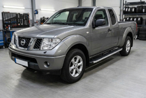 Nissan NP300 1999-2015 рр. Бокові пороги Fullmond (2 шт., Алюміній) фото 1