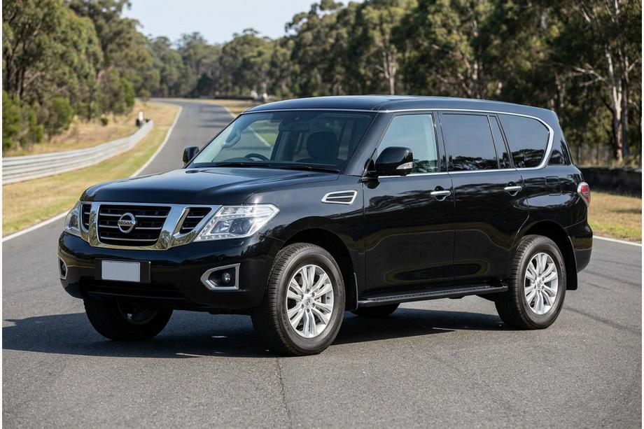 Nissan Patrol Y62 2010-2024 рр. Бокові пороги Allmond Black (2 шт., алюміній) Фото 1