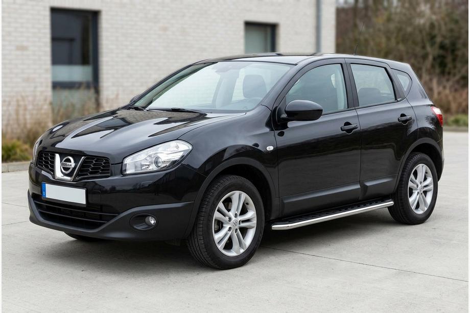 Nissan Qashqai 2010-2014 рр. Бокові пороги Maydos V1 (2 шт., Алюміній ↗ нерж) Image