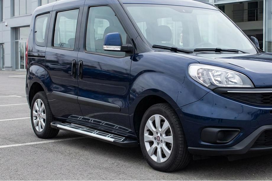 Opel Combo 2012-2018 рр. Бокові пороги Sunrise (2 шт., алюміній) Image