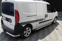 Opel Combo 2012-2018 рр. Бокові пороги Line (2 шт., Алюміній) фото 1