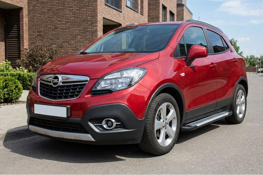 Opel Mokka 2012-2021 рр. Бокові пороги Line (2 шт., Алюміній) Image