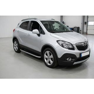 Бокові пороги Tayga Grey (2 шт., алюміній) Opel Mokka 2012-2021 рр. фото 1
