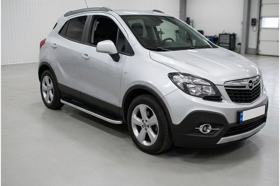 Opel Mokka 2012-2021 рр. Бокові пороги Tayga Grey (2 шт., алюміній) Фото 1