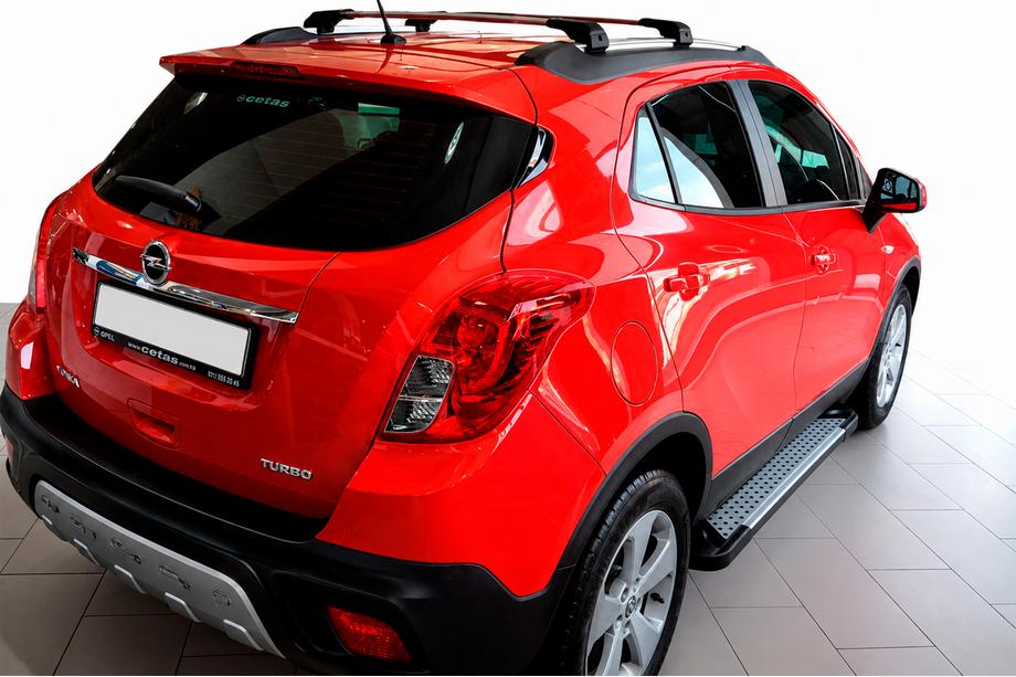 Opel Mokka 2012-2021 рр. Бокові пороги Allmond Grey (2 шт., алюміній) Image