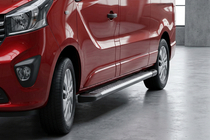 Opel Vivaro 2001-2015 рр. Бокові пороги Line (2 шт., Алюміній) фото 1