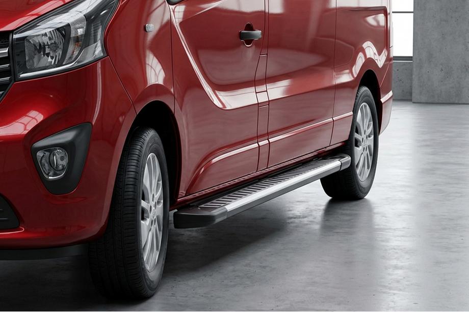 Opel Vivaro 2001-2015 рр. Бокові пороги Line (2 шт., Алюміній) Image