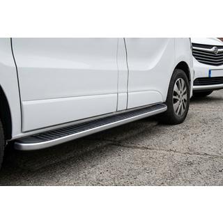 Бокові пороги Tayga Grey (2 шт., алюміній) Opel Vivaro 2001-2015 рр. фото 1