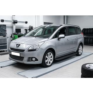 Бокові пороги Bosphorus Black (2 шт., Алюміній) Peugeot 5008 2009-2016 рр. фото 1