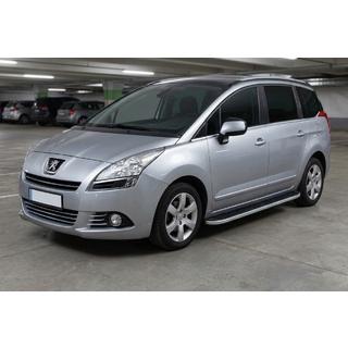Бокові пороги Tayga Grey (2 шт., алюміній) Peugeot 5008 2009-2016 рр. фото 1