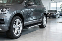 Porsche Cayenne 2003-2010 рр. Бокові пороги RedLine V1 (2 шт., Алюміній) фото 1