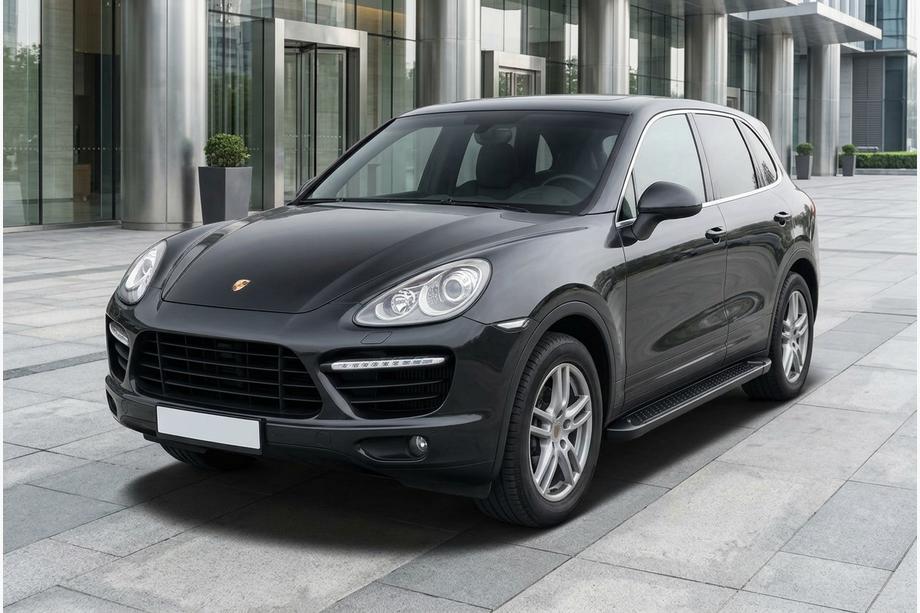 Porsche Cayenne 2010-2017 рр. Бокові пороги Allmond Black (2 шт., Алюміній) Image