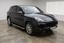 Porsche Cayenne 2010-2017 рр. Бокові пороги Maydos V1 (2 шт., Алюміній ↗ нерж) фото 1
