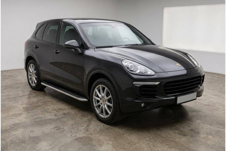Porsche Cayenne 2010-2017 рр. Бокові пороги Maydos V1 (2 шт., Алюміній ↗ нерж) Image