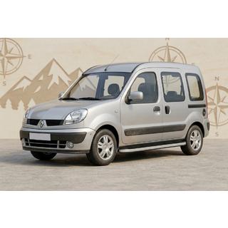 Бокові пороги Tayga Grey (2 шт., алюміній) Renault Kangoo 1998-2008 рр. фото 1