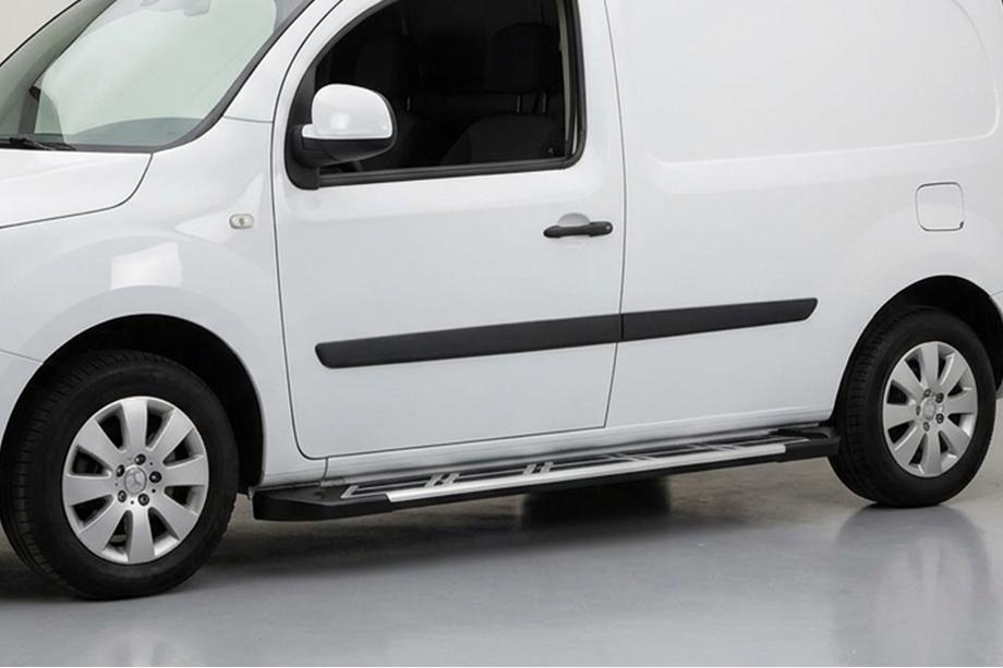 Renault Kangoo 2008-2020 рр. Бокові пороги Sunrise (2 шт., алюміній) Коротка база Фото 1