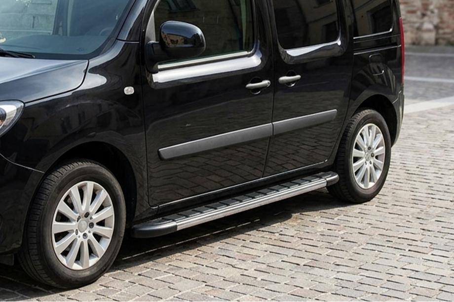 Renault Kangoo 2008-2020 рр. Бокові пороги Duru (2 шт., Алюміній) Image