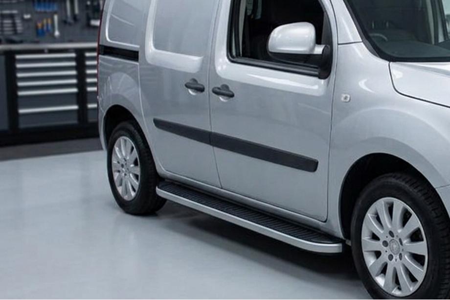 Renault Kangoo 2008-2020 рр. Бокові пороги Tayga Grey (2 шт., алюміній) Image