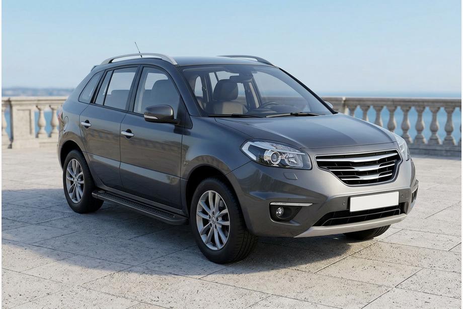 Renault Koleos 2008-2016 рр. Бокові пороги Allmond Black (2 шт., Алюміній) Image