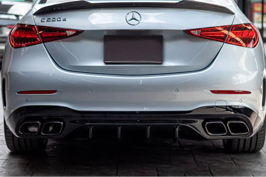 Mercedes C-class W206 2022- рр. Задній дифузор з насадками (Дизайн AMG C63) Фото 1