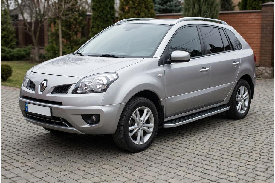 Renault Koleos 2008-2016 рр. Бокові пороги Tayga Grey (2 шт., алюміній) Image
