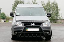 Volkswagen Caddy 2004-2010 рр. Кенгурятник WT004 Black (нерж) фото 2