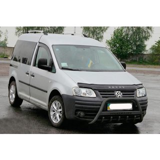 Кенгурятник WT004 Black (нерж) Volkswagen Caddy 2004-2010 рр. фото 3