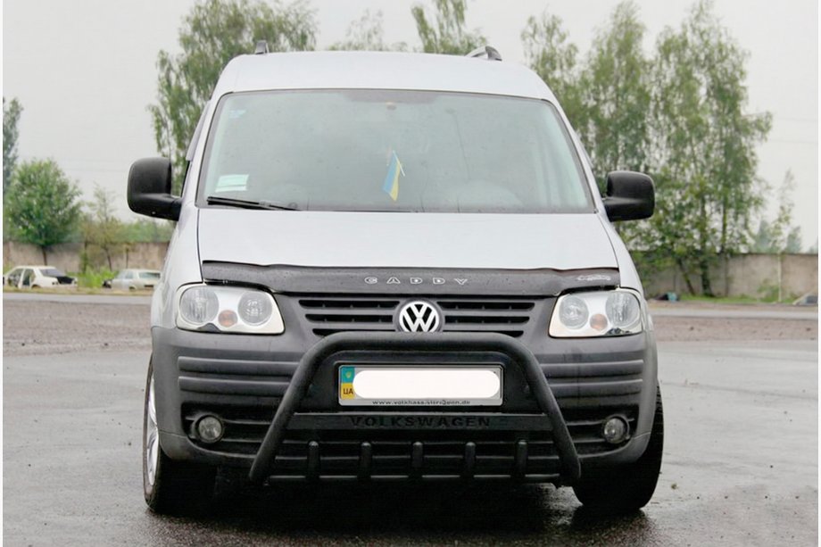 Volkswagen Caddy 2004-2010 рр. Кенгурятник WT004 Black (нерж) Фото 2