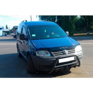 Кенгурятник WT003 Black (нерж) Volkswagen Caddy 2004-2010 рр. фото 4