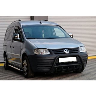 Кенгурятник WT003 Black (нерж) Volkswagen Caddy 2004-2010 рр. фото 2