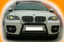 BMW X6 E71 2008-2014 рр. Кенгурятник WT003 Black (нерж) фото 4