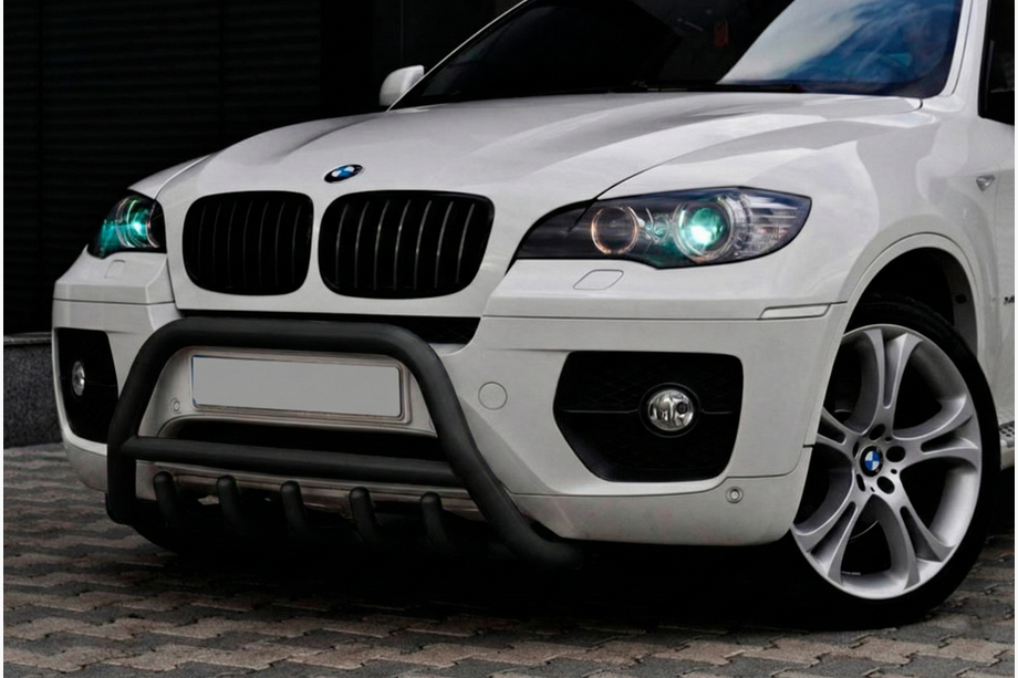 BMW X6 E71 2008-2014 рр. Кенгурятник WT003 Black (нерж) Image